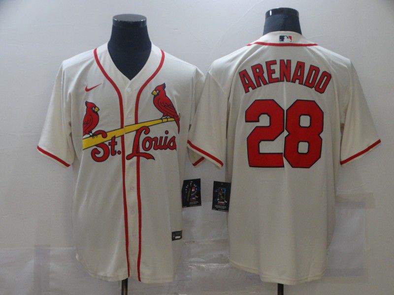 Men St.Louis Cardinals 28 Arenado Cream Game Nike MLB Jerseys